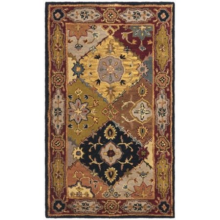 SAFAVIEH 3 x 5 ft. Small Rectangle- Traditional Heritage Multi And Red Hand Tufted Rug HG512B-3